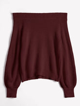 Load image into Gallery viewer, ZAFUL Off The Shoulder Lantern Sleeve Pullover Sweater White Pullovers Female Casual Sweaters Women Clothing Pull Femme 2019