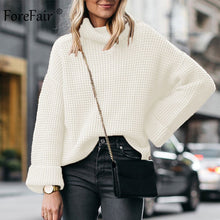 Load image into Gallery viewer, Forefair Plus Size Warm Turtleneck Sweater Women Knitwear 2019 Fashion Casual Oversized Solid Black White Knitted Winter Sweater