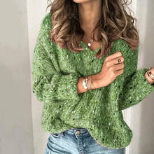 Load image into Gallery viewer, Fashion Women Sweater Autumn V Neck Long Sleeve Sweater Knitted Pullovers Casual Solid Knitwear Basic Tops Pull Femme Jumper