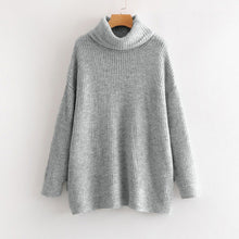 Load image into Gallery viewer, Oversize Turtleneck Knitted Women's Sweater Pullovers Long Batwing Sleeve Winter Solid Women Sweaters 2020 Loose Basic Jumper