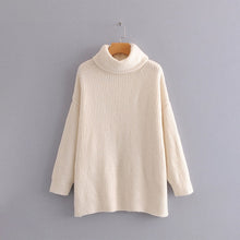 Load image into Gallery viewer, Oversize Turtleneck Knitted Women's Sweater Pullovers Long Batwing Sleeve Winter Solid Women Sweaters 2020 Loose Basic Jumper