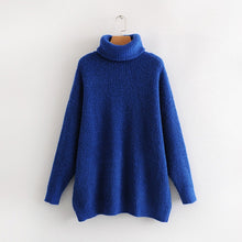 Load image into Gallery viewer, Oversize Turtleneck Knitted Women's Sweater Pullovers Long Batwing Sleeve Winter Solid Women Sweaters 2020 Loose Basic Jumper