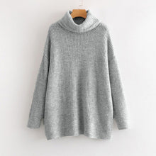 Load image into Gallery viewer, Oversize Turtleneck Knitted Women's Sweater Pullovers Long Batwing Sleeve Winter Solid Women Sweaters 2020 Loose Basic Jumper