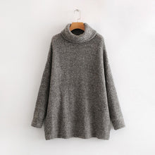 Load image into Gallery viewer, Oversize Turtleneck Knitted Women's Sweater Pullovers Long Batwing Sleeve Winter Solid Women Sweaters 2020 Loose Basic Jumper