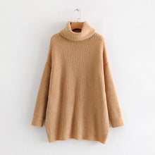Load image into Gallery viewer, Oversize Turtleneck Knitted Women's Sweater Pullovers Long Batwing Sleeve Winter Solid Women Sweaters 2020 Loose Basic Jumper
