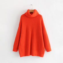 Load image into Gallery viewer, Oversize Turtleneck Knitted Women's Sweater Pullovers Long Batwing Sleeve Winter Solid Women Sweaters 2020 Loose Basic Jumper