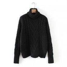 Load image into Gallery viewer, Winter Thick Turtleneck Chunky Oversized Warm Sweaters for Women 2019 Long Sleeve Solid White Cable Knit Pullover Tops One Size