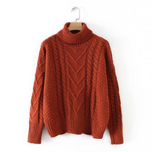 Load image into Gallery viewer, Winter Thick Turtleneck Chunky Oversized Warm Sweaters for Women 2019 Long Sleeve Solid White Cable Knit Pullover Tops One Size