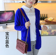 Load image into Gallery viewer, 2019 new cardigan women spring autumn long cardigan lady cashmere material loose sweater for female outerwear coat with pockets