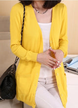 Load image into Gallery viewer, 2019 new cardigan women spring autumn long cardigan lady cashmere material loose sweater for female outerwear coat with pockets