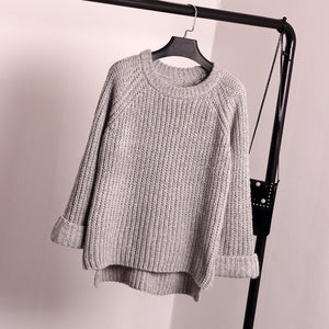 DANJEANER Autumn Winter Thick Knitting Pullovers Women Fashion Solid Casual Loose Sweaters Streetwear Jumper Knitwear Pull Femme