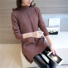 Load image into Gallery viewer, Hot selling simple fashion design pullover knitting women sweater good elasticity female long warm ladies sweater knitwear femme
