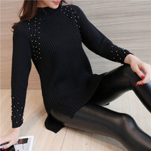 Load image into Gallery viewer, Hot selling simple fashion design pullover knitting women sweater good elasticity female long warm ladies sweater knitwear femme
