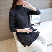 Load image into Gallery viewer, Hot selling simple fashion design pullover knitting women sweater good elasticity female long warm ladies sweater knitwear femme
