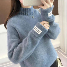 Load image into Gallery viewer, Surmiitro Mink Cashmere Knitted Sweater Women Turtleneck For Autumn Winter 2019 Long Sleeve Jumper Korean Ladies Pullover Female
