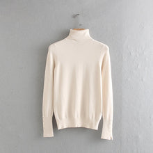 Load image into Gallery viewer, Withered winter sweaters women england elegant multicolor turtleneck gold buttons pull femme knitted sweaters women pullovers
