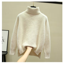 Load image into Gallery viewer, Autumn Thick turtleneck Pullovers Sweaters female Winter 2019 Korean imitation velvet Split pull oversized sweater womens jumper
