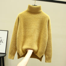 Load image into Gallery viewer, Autumn Thick turtleneck Pullovers Sweaters female Winter 2019 Korean imitation velvet Split pull oversized sweater womens jumper
