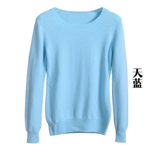 High Quality 2019 Autumn Winter Cashmere cotton Blended Knitted Women Sweaters And Pullovers Jersey jumper pull femme hiver