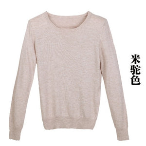 High Quality 2019 Autumn Winter Cashmere cotton Blended Knitted Women Sweaters And Pullovers Jersey jumper pull femme hiver