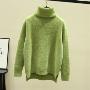 Autumn winter long sleeve pullover sweater women casual solid color turtleneck ladies wool sweaters za tops clothes women us2019