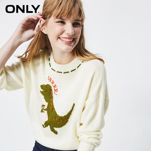 ONLY winter  Loose Fit Cute Pattern round collar sweater | 119313540