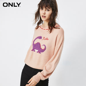 ONLY winter  Loose Fit Cute Pattern round collar sweater | 119313540