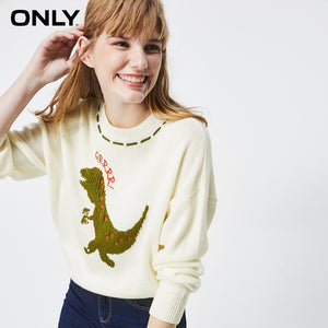 ONLY winter  Loose Fit Cute Pattern round collar sweater | 119313540