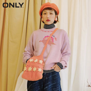 ONLY winter  Loose Fit Cute Pattern round collar sweater | 119313540