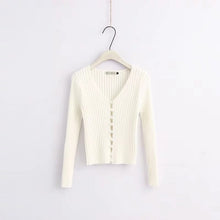 Load image into Gallery viewer, Winter elegant Beading Pearl knitted sweater women casual long sleeve cardigan sweater lady slim chic jumper top 2019
