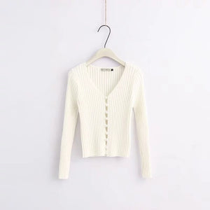 Winter elegant Beading Pearl knitted sweater women casual long sleeve cardigan sweater lady slim chic jumper top 2019