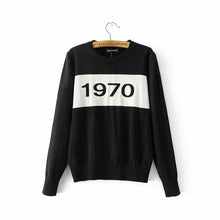 Load image into Gallery viewer, Women 1970 letter pullover Long Sleeve Sweater hot fashion star top Letter 1970 Knitting Tops
