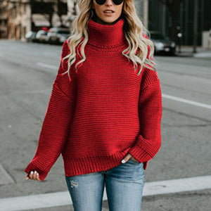 Women Turtleneck Sweaters Autumn Winter 2018 Pull Jumpers European Casual Twist Warm Sweaters Female oversized sweater Pull