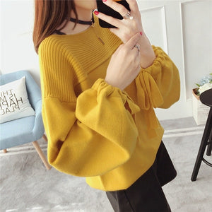 2019 New Women's Pullover Coarse Wool Sweater Warm Spring Autumn Winter Casual Sleeved Pullover